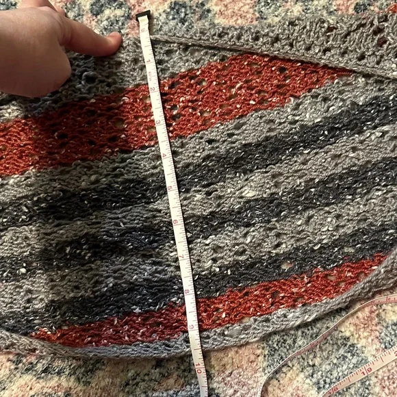 Stylish Red and Gray Alpaca Wool Blend Knit  Women's Shrug - Picture 5 of 10